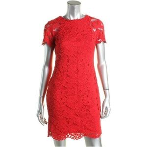 Ralph Lauren Red Lace Sheath Dress